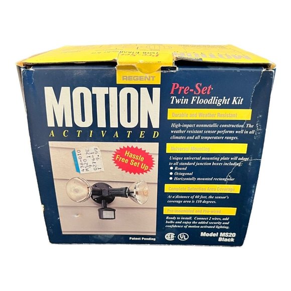 Motion Activated Twin Floodlight kit by Regent, Model MS20 Black - Picture 8 of 13